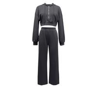 Générique SurvêTement Femme Ensemble Jogging,Ensemble Deux PièCes Composé D'Un Sweat-Shirt Court à Demi-Zip Et D'Un Pantalon Large Taille Haute