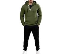 Générique Survêtement Homme 1/4 Zip Sweat À Capuche Avec Capuche Pantalon Jogging Poche Ensemble 2 Pièces Chaud Et Confortable Vêtements Street Hip-Hop Vêtements De Skateboard