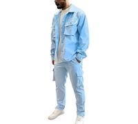 Générique Survêtement Homme 2 Pièces Ensemble Pull Veste Et Pantalon Jogging Combinaison Tenue De Sport Manteau Couleur Unie Blouson Pantalons Streetwear Veste Hip-Hop Y2k Skateboard