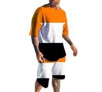 Générique Survêtement Homme 2 Pièces Été À Manches Courtes, Ensemble De Survetement Hommes Sportswear Sets Respirant Vêtements De Loisir Style Hawaïen Motif Imprimé Survetement De Gym Coupe Classical