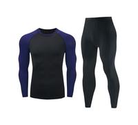 Générique Survetement Homme Ensemble Musculation Compression Manches Longues Raglan Noir Respirant Confortable Sculpte Tonique Tee Shirt Cadeau Aid Homme pour Fitness Course Bodybuilding