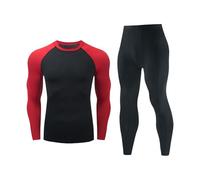 Générique Survetement Homme Ensemble Musculation Compression Manches Longues Raglan Noir Respirant Confortable Sculpte Tonique Tee Shirt Cadeau Aid Homme pour Fitness Course Bodybuilding