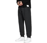 Générique survêtement Homme,Men's Fleece Jogger Pants Zipper Sweatpants Cartes Cuir (Black, L)