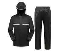 Générique Survêtement Homme - Pantalon de Pluie Complet pour Adulte à Cheval Contre la Pluie Imperméable réfléchissant en Service (Black XXXXL)