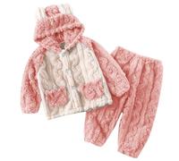 Générique Survêtement pour Enfant garçon et Fille Sweat-Shirt avec Capuche + Pantalon Sportswear Automne Hiver Vêtement Couleur Unie Oversize Ample Confortable Ensembles Polaire Chaud Hiver