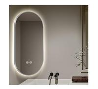 Générique Suspended Rotating Corner Mirror, Illuminated Oval Decorative Mirror, High-Definition Anti-Fog, Suitable for Families and Hotels(Silver,50x90cm)