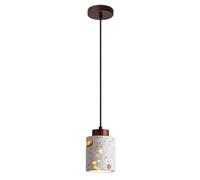 Générique Suspendue En Terrazzo Translucide, Style Nordique, Avec Capuchon Bois, Pour, Île, Salle À Manger(Brown)