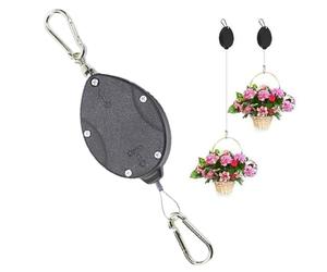 Générique Suspension À Poulie Pour - Suspension Rétractable À Double Tête Pour Pots De Fleurs - Support Pour Panier À Fleurs - Pour Maison Balcon Jardin Cour Patio Terrasse Pont Et Serre