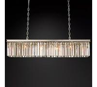 Générique Suspension luminaire, Lustre rectangulaire Rhys, lustre LED en cristal clair, éclairage de plafond, décoration moderne for salle à manger, lampe prismatique(Warm White,L125CM_SILVER)