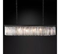 Générique Suspension luminaire, Lustre rectangulaire Rhys, lustre LED en cristal clair, éclairage de plafond, décoration moderne for salle à manger, lampe prismatique(Warm White,L180CM_BLACK)