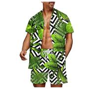Générique Suvetement Homme - Island : Ensemble Chemise et Short à imprimé Tropical pour Hommes Détendez-Vous avec styleIdéal pour capturer Le Style de Vie d'une île arrière (S)