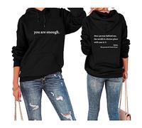 Générique Sweat à Capuche à Manches Longues avec Cordon de Serrage « Dear Person Behind Me » pour Femme « You are Enough »