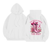 Générique Sweat à Capuche à Manches Longues pour Femme, Motif « Conseil Contre Le Cancer du Sein », Porter au Quotidien ou en Tenue décontractée, en Automne et Hiver. (White, M)