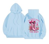 Générique Sweat à Capuche à Manches Longues pour Femme, Motif « Conseil Contre Le Cancer du Sein », Porter au Quotidien ou en Tenue décontractée, en Automne et Hiver. (Sky Blue, S)
