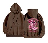 Générique Sweat à Capuche à Manches Longues pour Femme, Motif « Conseil Contre Le Cancer du Sein », Porter au Quotidien ou en Tenue décontractée, en Automne et Hiver. (Brown, XXL)