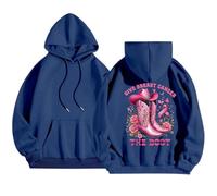 Générique Sweat à Capuche à Manches Longues pour Femme, Motif « Conseil Contre Le Cancer du Sein », Porter au Quotidien ou en Tenue décontractée, en Automne et Hiver. (Blue, S)