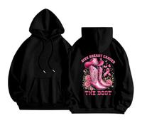 Générique Sweat à Capuche à Manches Longues pour Femme, Motif « Conseil Contre Le Cancer du Sein », Porter au Quotidien ou en Tenue décontractée, en Automne et Hiver. (Black, S)