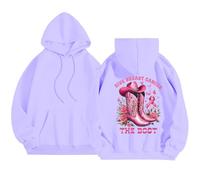 Générique Sweat à Capuche à Manches Longues pour Femme, Motif « Conseil Contre Le Cancer du Sein », Porter au Quotidien ou en Tenue décontractée, en Automne et Hiver. (Purple, L)