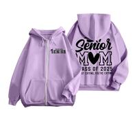 Générique Sweat à Capuche à Manches Longues pour Maman diplômée 2025, imprimé Alphabet, Coton Doux, Cadeau de Remise des diplômes, Taille L-3XL (Purple, XXXL)