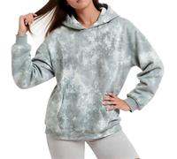 Générique Sweat à Capuche Camouflage à Manches Longues pour Femme, imprimé Feuilles et Branches, Coupe Ample, Confortable et Chaud, Tendance Automne-Hiver (Light Blue, XXXL)