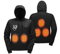 Générique Sweat à Capuche Chauffant Intelligent d'hiver, Veste Chauffante Homme Femme Unisexe, 5 Zones de Chauffage pour Camping Extérieur(Black #6, M)