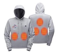 Générique Sweat à Capuche Chauffant Intelligent d'hiver, Veste Chauffante Homme Femme Unisexe, 5 Zones de Chauffage pour Camping Extérieur(Grey #4, XXXXL)