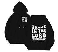 Générique Sweat à Capuche chrétien « God is Within Her She Will Not Fall » pour Femmes, Sweat à Capuche surdimensionné Jésus pour Femmes, Chandail à Manches Longues avec Poche