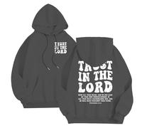 Générique Sweat à Capuche chrétien « God is Within Her She Will Not Fall » pour Femmes, Sweat à Capuche surdimensionné Jésus pour Femmes, Chandail à Manches Longues avec Poche