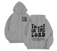 Générique Sweat à Capuche chrétien « God is Within Her She Will Not Fall » pour Femmes, Sweat à Capuche surdimensionné Jésus pour Femmes, Chandail à Manches Longues avec Poche