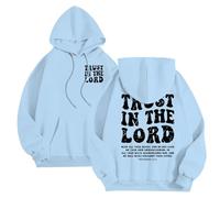 Générique Sweat à Capuche chrétien « God is Within Her She Will Not Fall » pour Femmes, Sweat à Capuche surdimensionné Jésus pour Femmes, Chandail à Manches Longues avec Poche