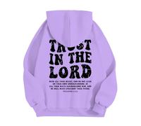 Générique Sweat à Capuche chrétien « God is Within Her She Will Not Fall » pour Femmes, Sweat à Capuche surdimensionné Jésus pour Femmes, Chandail à Manches Longues avec Poche