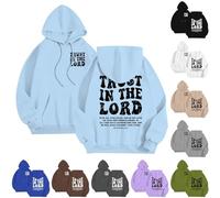 Générique Sweat à Capuche chrétien « God is Within Her She Will Not Fall » pour Femmes, Sweat à Capuche surdimensionné Jésus pour Femmes, Chandail à Manches Longues avec Poche