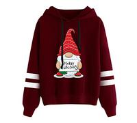 Générique Sweat à Capuche de Noël, Sweatshirt GNOME Festif Femme Homme, Sweat Molletonné Confortable Imprimé Merry Christmas, Pull à Capuche pour Fêtes de Fin d'Année, Célébrations