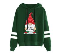 Générique Sweat à Capuche de Noël, Sweatshirt GNOME Festif Femme Homme, Sweat Molletonné Confortable Imprimé Merry Christmas, Pull à Capuche pour Fêtes de Fin d'Année, Célébrations