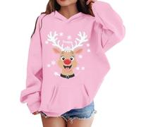 Générique Sweat à Capuche de Noëls pour Enfants, Motif Renne de Noëls Amusant pour Filles - Pull de Noël Moche, Pull à Capuche à Manches Longues - Vêtements de Noël Cadeaux de Noël 2-12 Ans