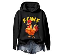 Générique Sweat à Capuche De NoëlSweat-Shirt à Capuche Femme Manches Longues Motif Tendance Confortable Douceur détente Quotidien Loisir déplacement (Black, L)