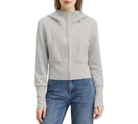 Générique Sweat à Capuche De NoëlVeste à Capuche zippée col Montant Unie pour Femme Confortable Mode Automne Hiver Polyvalente décontractée Chaude (Light Gray, M)