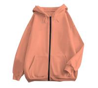 Générique Sweat à Capuche décontracté pour Femme avec Poche Avant et Fermeture éclair Coupe Confortable et Tissu Doux idéal pour Un Usage Quotidien ou Sportif (Orange, S)