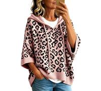 Générique Sweat à Capuche en Maille léopard Confortable - Haut en Maille à Capuche Coupe décontractée