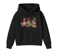 Générique Sweat à Capuche Enfant Fille NoëL Hiver 3-14 Ans Sweat à Capuche Enfant Fille La Mode DéContracté ImpriméS Chic Dessins AniméS Pullover Casual Confort Baggy Sweatshirts(Black-C, 7-8 Ans)