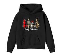 Générique Sweat à Capuche Enfant Fille NoëL Hiver 3-14 Ans Sweat à Capuche Enfant Fille La Mode DéContracté ImpriméS Chic Dessins AniméS Pullover Casual Confort Baggy Sweatshirts(Black-H, 9-10 Ans)