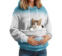 Générique Sweat À Capuche Femme avec Poche pour Chat Et Chien | Hiver Pull Doux Porte-Animal | Sweat Polaire Ideal pour Maîtresse d'animal | Confortable Et Chaudbleul