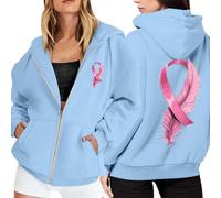 Générique Sweat a Capuche Femme Cancer du Sein Vêtements Veste en Zippé Sweat-Shirt À pour Sweats Sweet Vestes De Sport Sweatshirts Top Sweatshirt Femmes Blouson Sportswear Vetement Legere Ete
