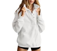 Générique Sweat à Capuche Femme Couleur Unie Buttons Sport Sweat-Shirt à Capuche Femme Manches Longues légers Chaud Grande Taille Hoodie Confortable Quotidien Pullover Automne Hiver