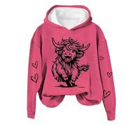 Générique Sweat à Capuche Femme Design Vache imprimé Confortable pour Saison Automne Hiver Manches Longues Coupe décontractée (L)
