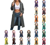 Générique Sweat à Capuche Femme Long Zippé Veste Polaire Longue Pullover Manches Longues Épais Hoodie Lâche Manteau Automne Hiver Casual Sweatshirt avec Poches