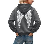 Générique Sweat à Capuche Femme pailleté avec Ailes d'ange, Coupe Oversize Tendance Automne-Hiver, Pull Hoodie Confortable et décontracté, Style Streetwear Y2K, Festivals et Sorties Entre Amis