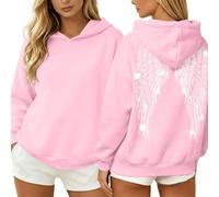 Générique Sweat à Capuche Femme pailleté avec Ailes d'ange, Coupe Oversize Tendance Automne-Hiver, Pull Hoodie Confortable et décontracté, Style Streetwear Y2K, Festivals et Sorties Entre Amis,S-5XL