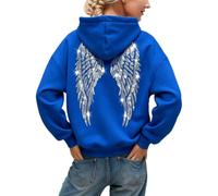 Générique Sweat à Capuche Femme pailleté avec Ailes d'ange, Coupe Oversize Tendance Automne-Hiver, Pull Hoodie Confortable et décontracté, Style Streetwear Y2K, Festivals et Sorties Entre Amis
