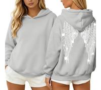 Générique Sweat à Capuche Femme pailleté avec Ailes d'ange, Coupe Oversize Tendance Automne-Hiver, Pull Hoodie Confortable et décontracté, Style Streetwear Y2K, Festivals et Sorties Entre Amis,S-5XL